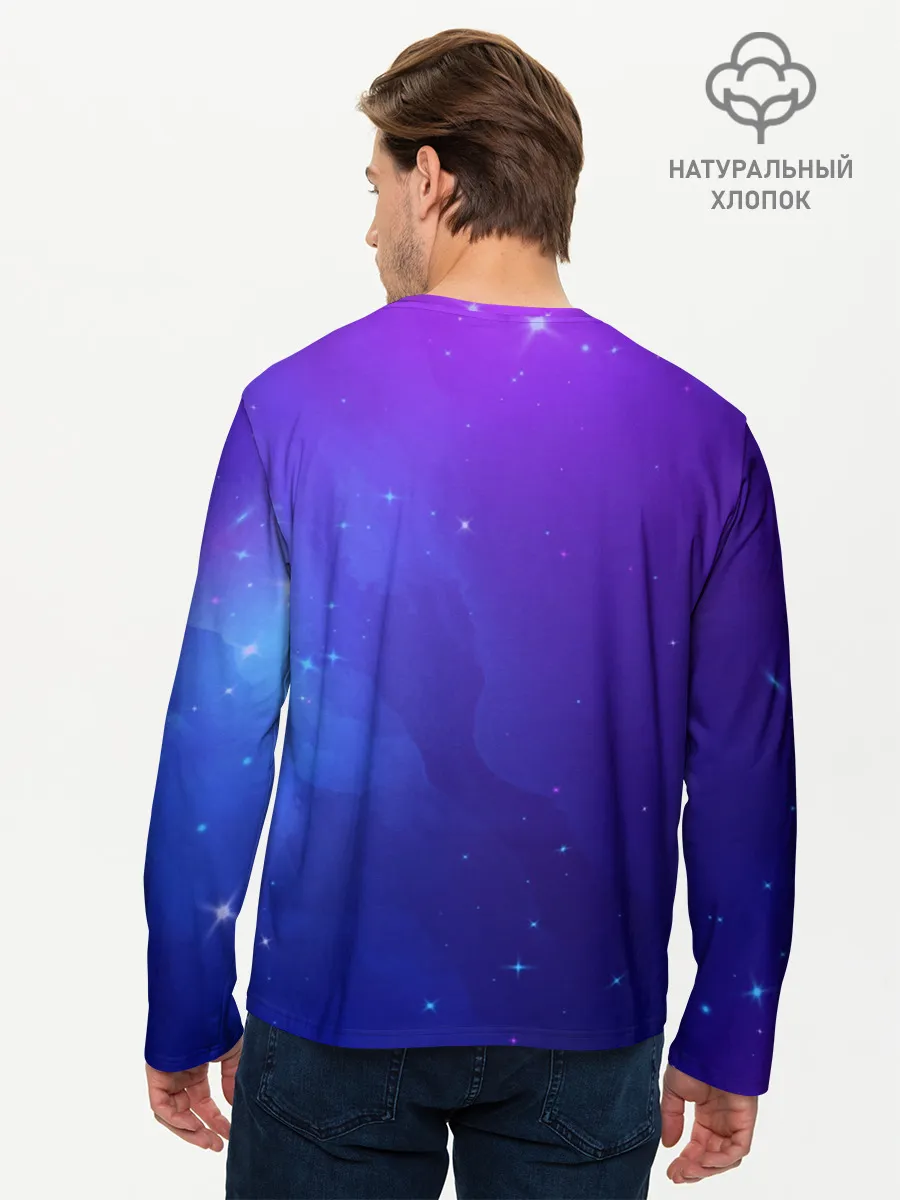 Мужской лонгслив базовый / Retrowave Neon Horse