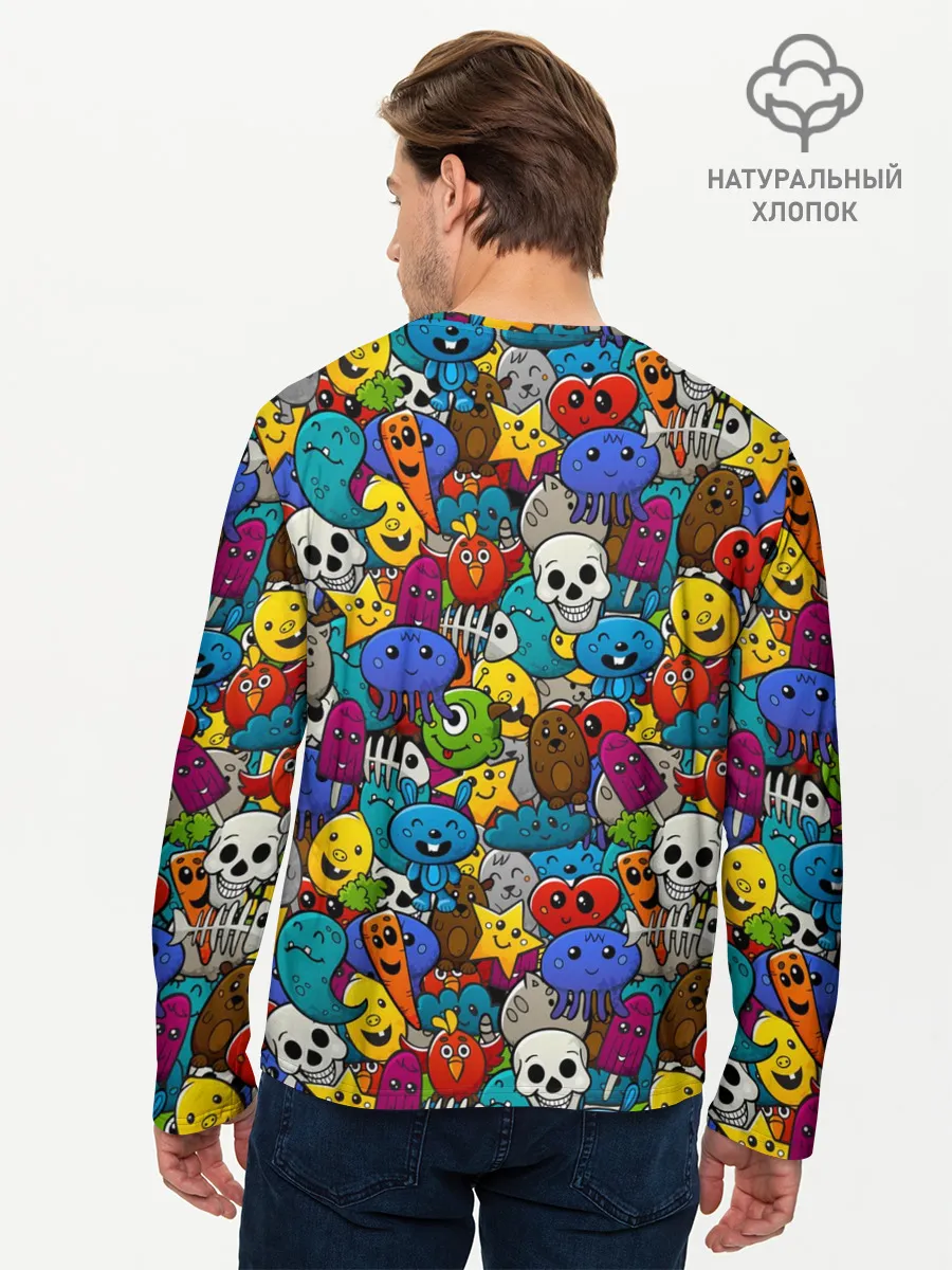 Мужской лонгслив базовый / Граффити