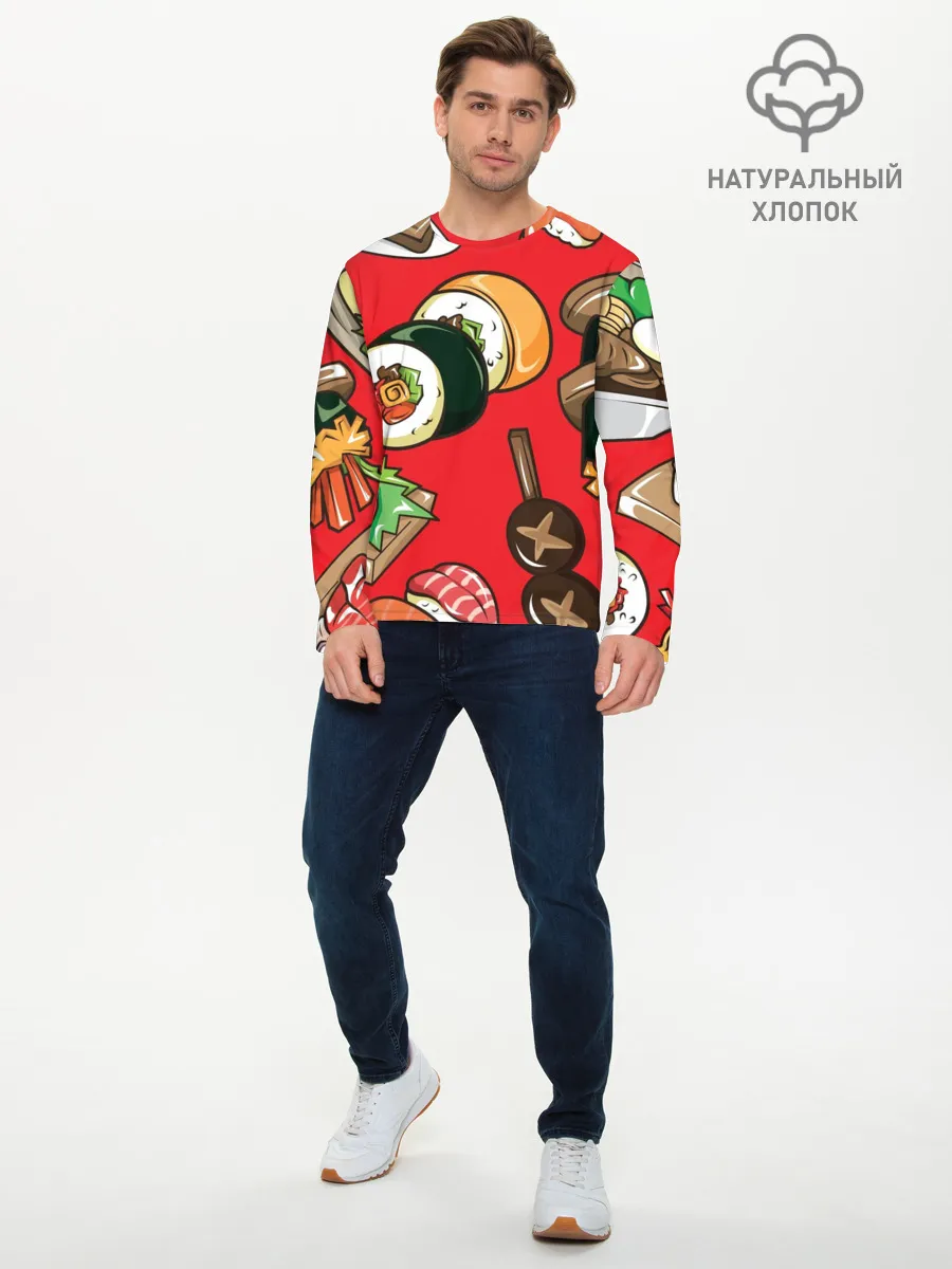 Мужской лонгслив базовый / Еда