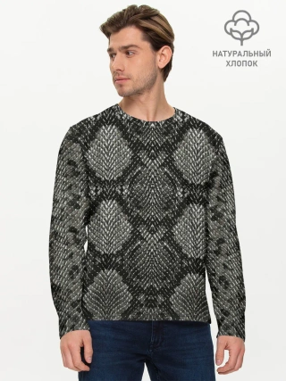 Мужской лонгслив базовый / Змеиная чешуя