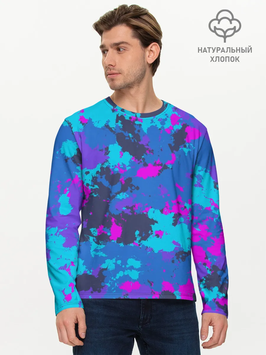 Мужской лонгслив базовый / Неоновые краски