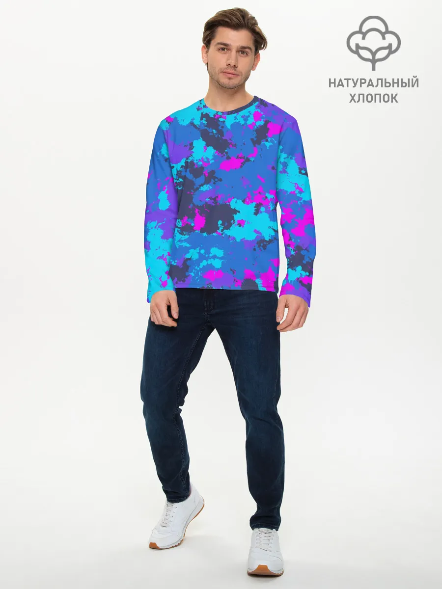 Мужской лонгслив базовый / Неоновые краски