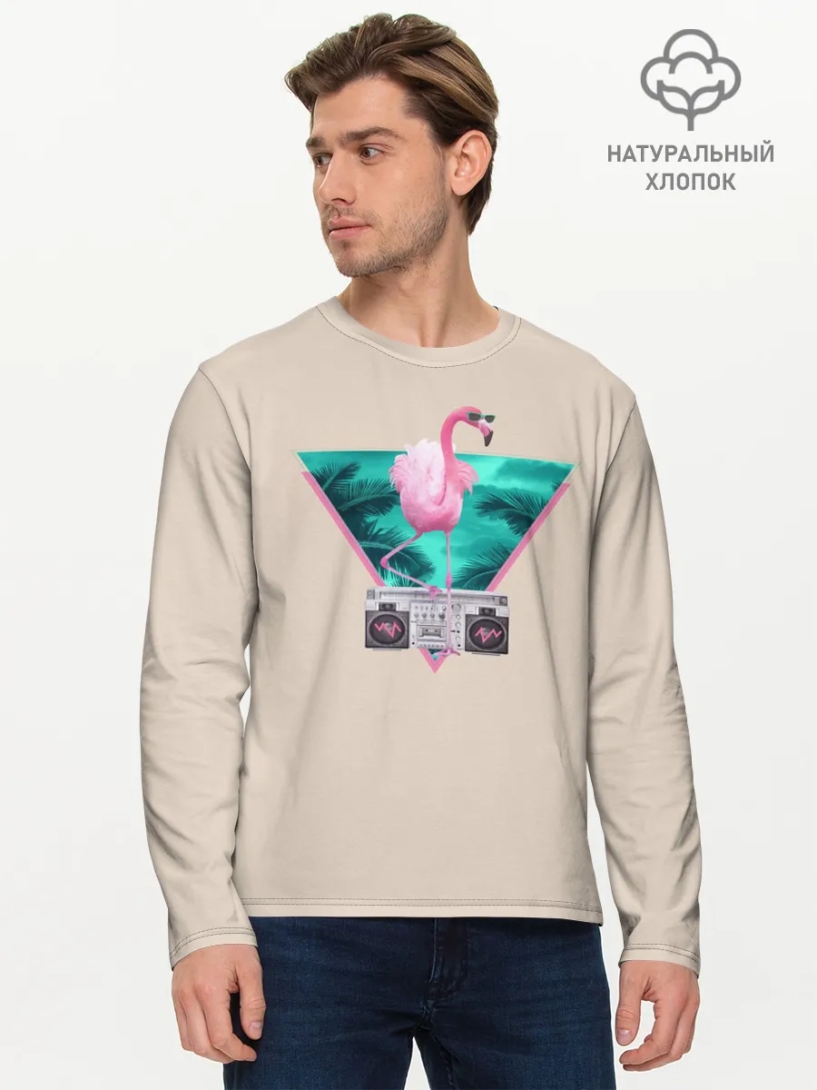 Мужской лонгслив базовый / Фламинго