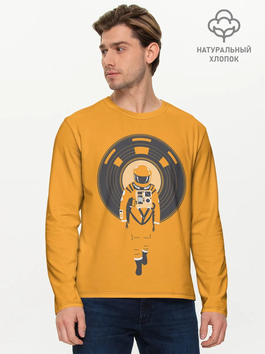 Мужской лонгслив базовый / Космонавт