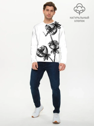 Мужской лонгслив базовый / Дымящие розы