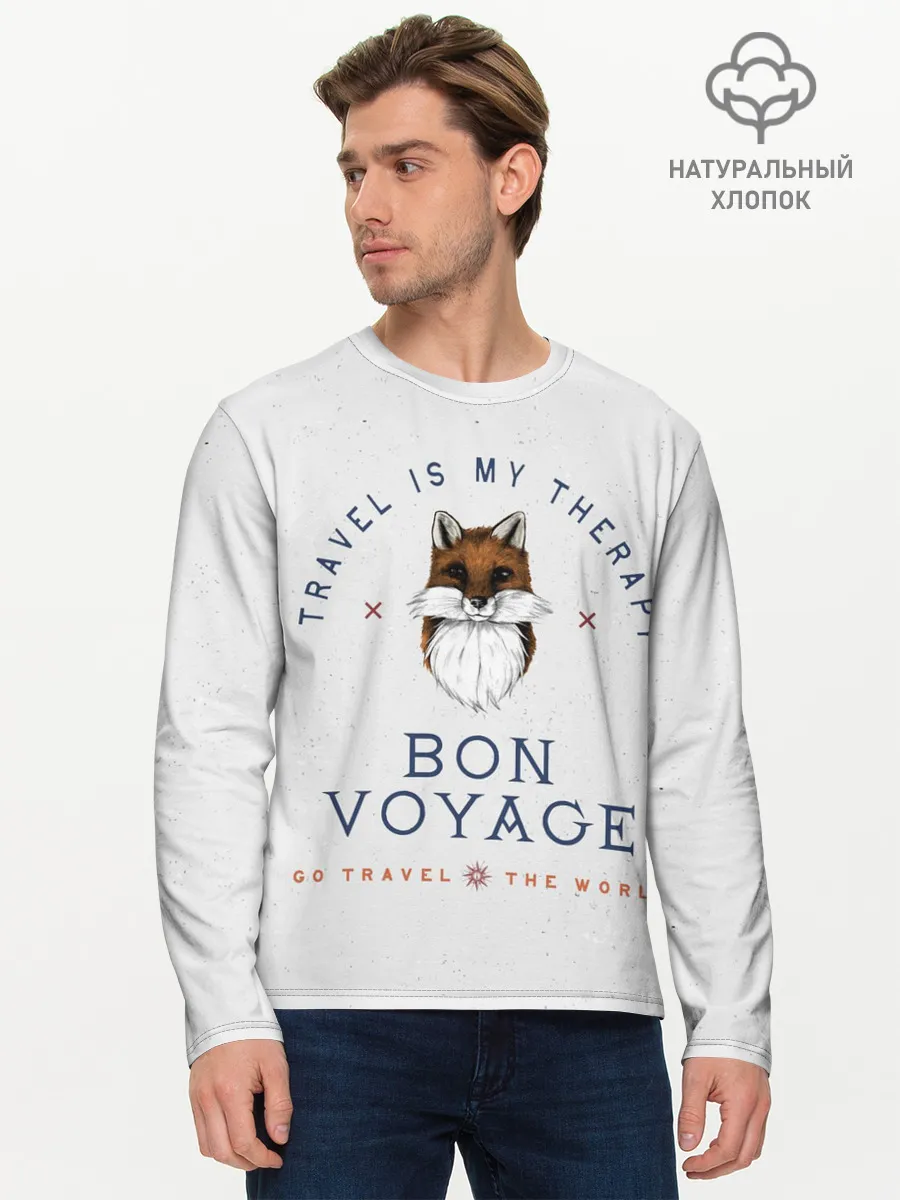 Мужской лонгслив базовый / Fox traveler