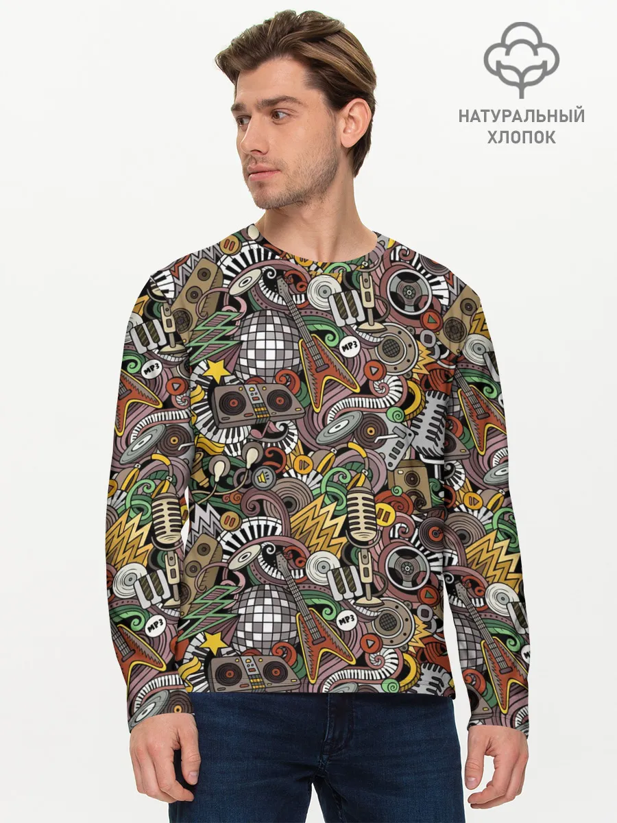 Мужской лонгслив базовый / Музыка