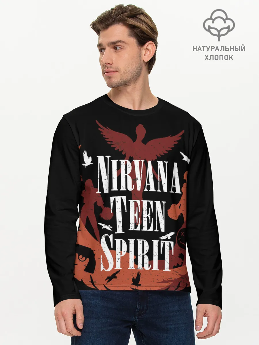 Мужской лонгслив базовый / NIRVANA TEEN SPIRIT