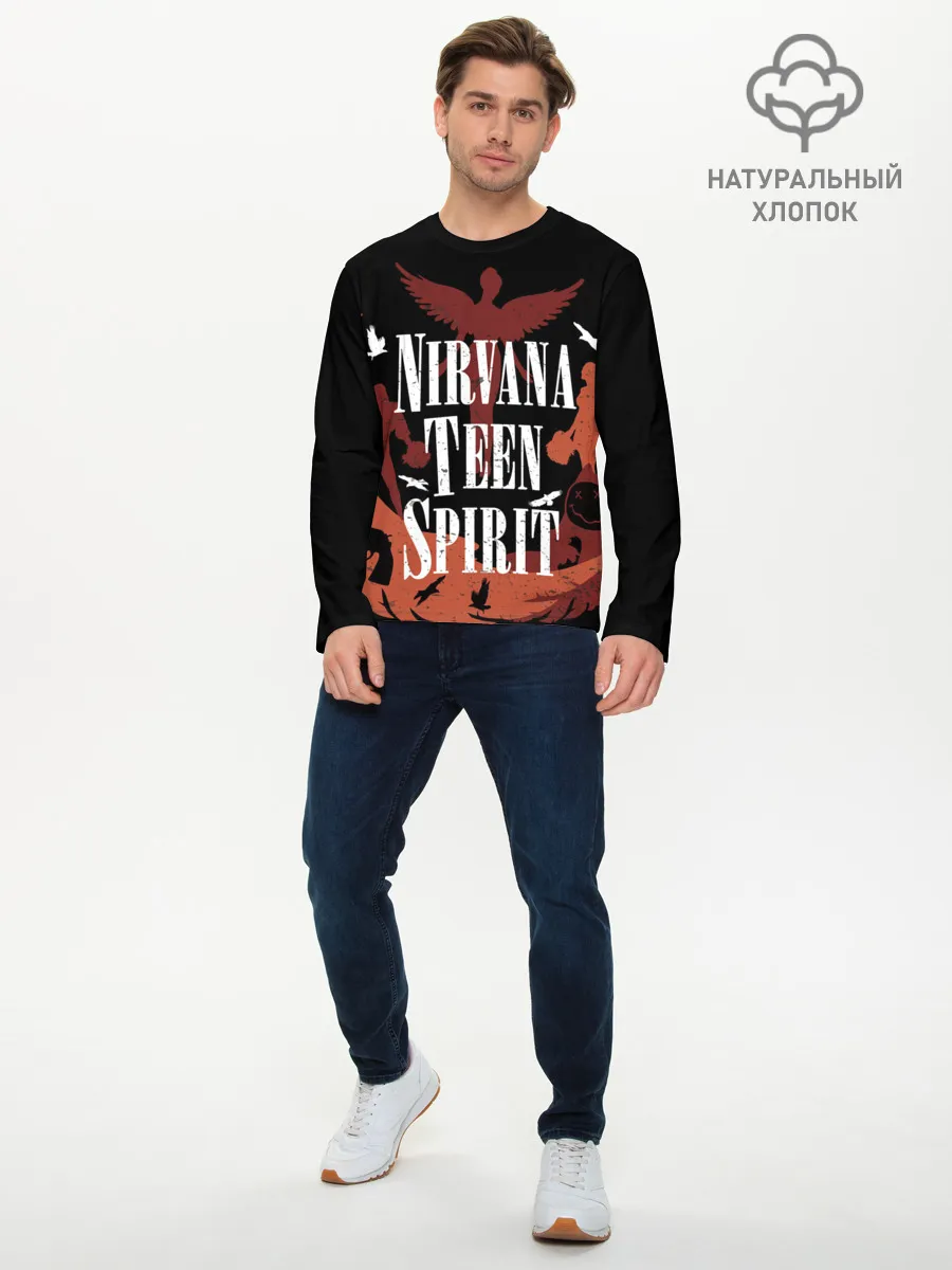 Мужской лонгслив базовый / NIRVANA TEEN SPIRIT