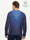 Мужской лонгслив базовый / Сине-черная Геометрия Линий