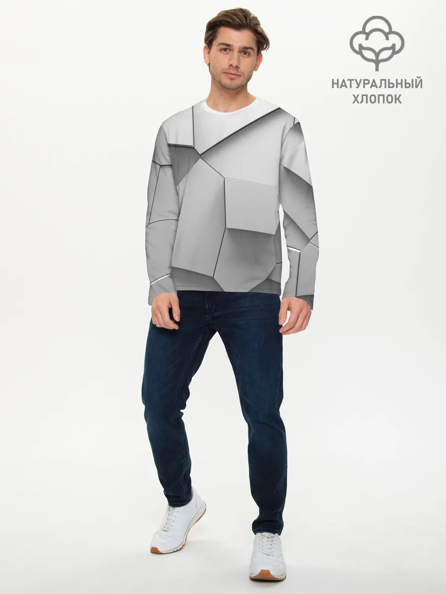 Мужской лонгслив базовый / Осколки плитки
