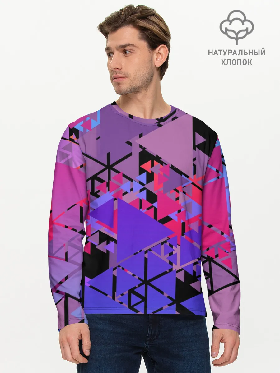 Мужской лонгслив базовый / Треугольники