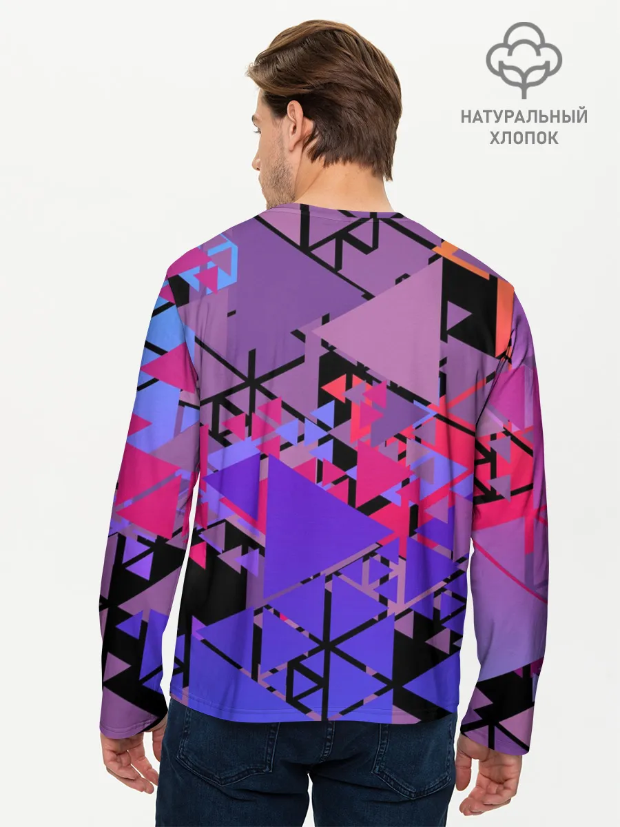 Мужской лонгслив базовый / Треугольники