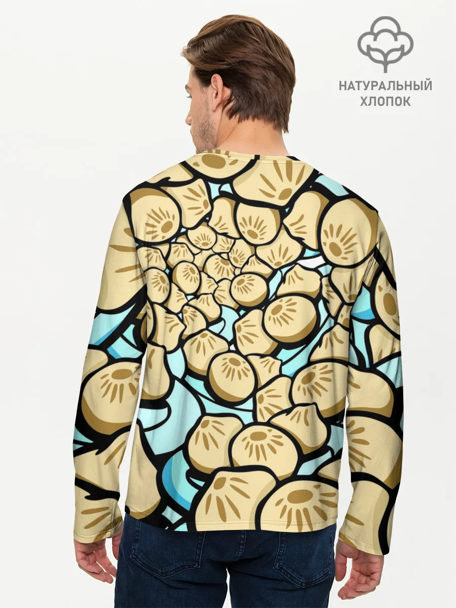 Мужской лонгслив базовый / Нежная бууза