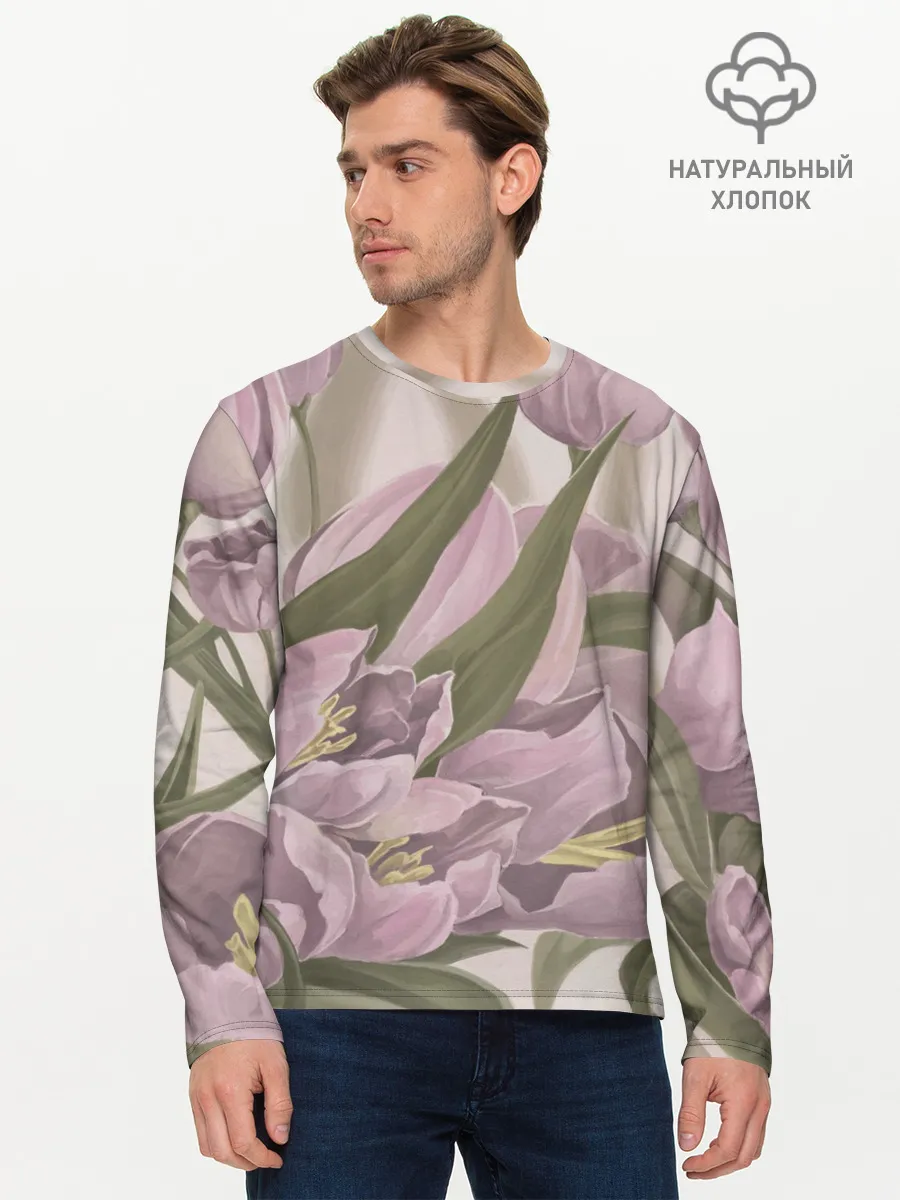 Мужской лонгслив базовый / Сахарный розовый