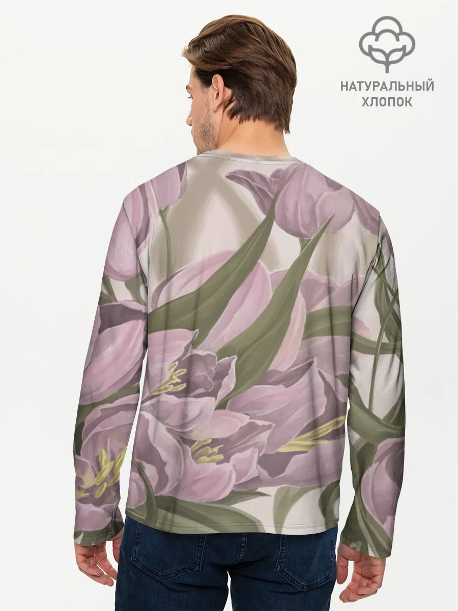 Мужской лонгслив базовый / Сахарный розовый