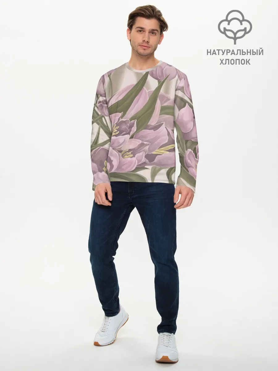 Мужской лонгслив базовый / Сахарный розовый