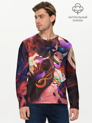 Мужской лонгслив базовый / Незуко рог