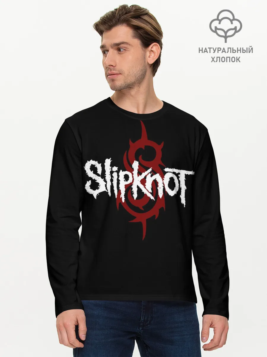 Мужской лонгслив базовый / Slipknot Надпись
