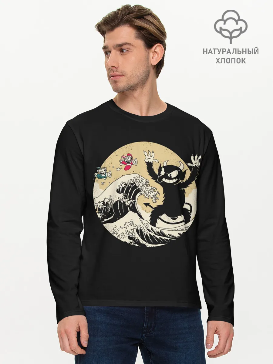 Мужской лонгслив базовый / CUPHEAD | RETRO WAVE