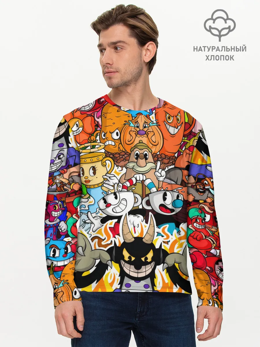 Мужской лонгслив базовый / CUPHEAD
