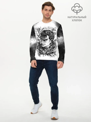 Мужской лонгслив базовый / Гатс акварель