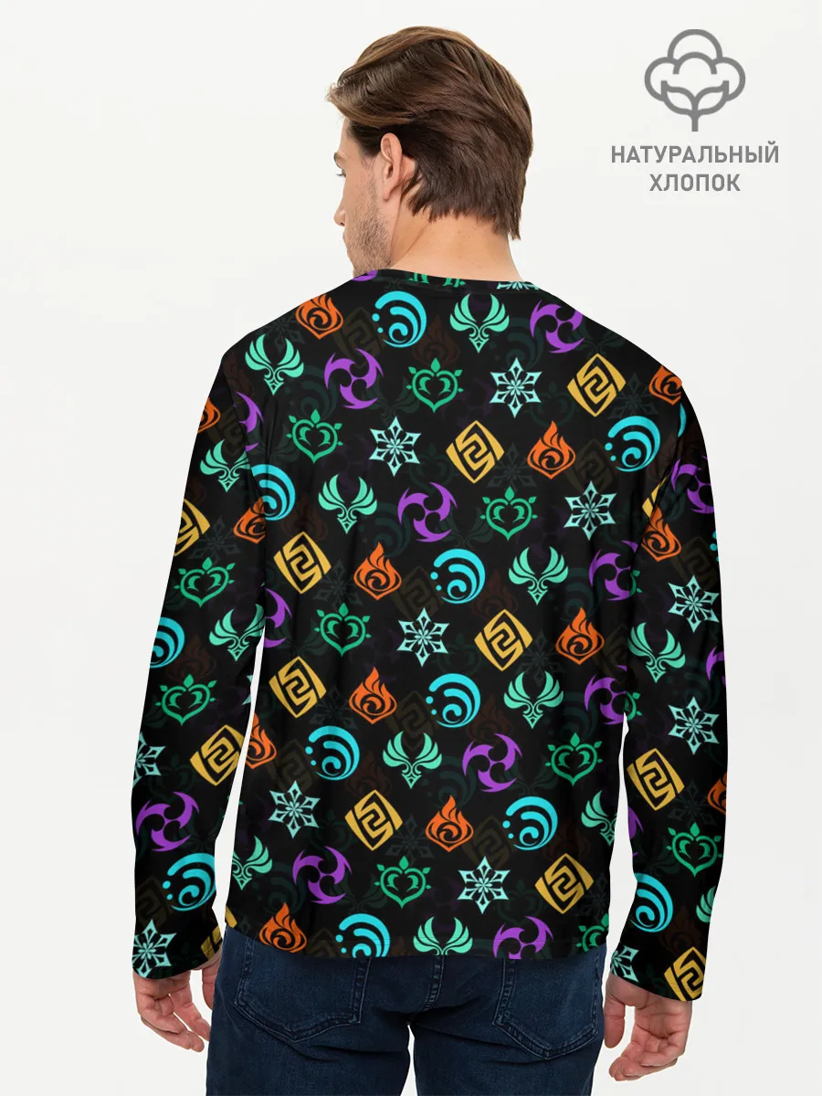 Мужской лонгслив базовый / GENSHIN IMPACT ЭМБЛЕМЫ / ГЕНШИН ИМПАКТ