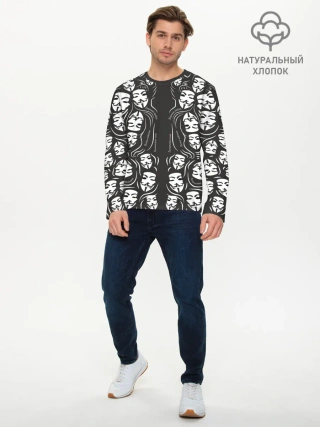 Мужской лонгслив базовый / Анонимусы надбисиси линии