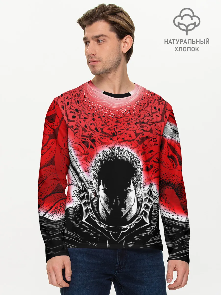 Мужской лонгслив базовый / Берсерк черное солнце