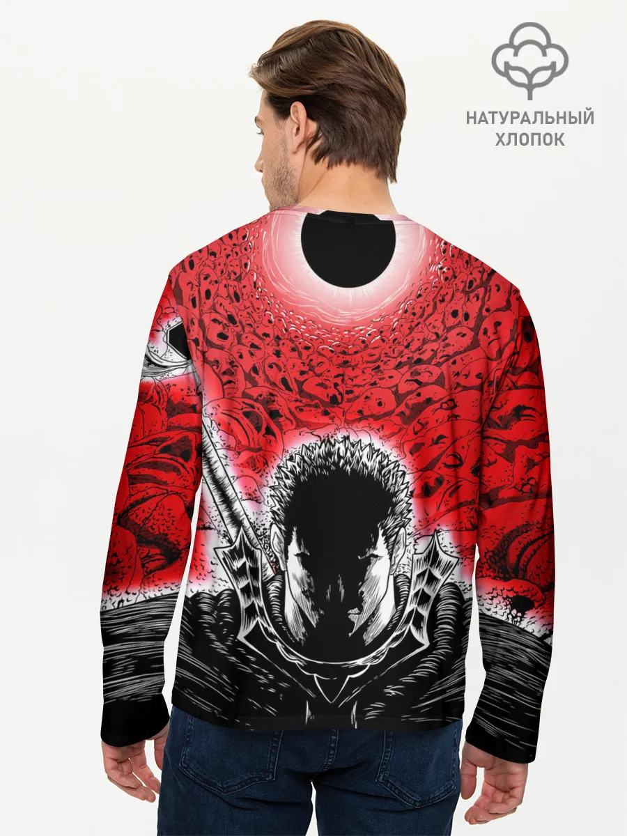 Мужской лонгслив базовый / Берсерк черное солнце
