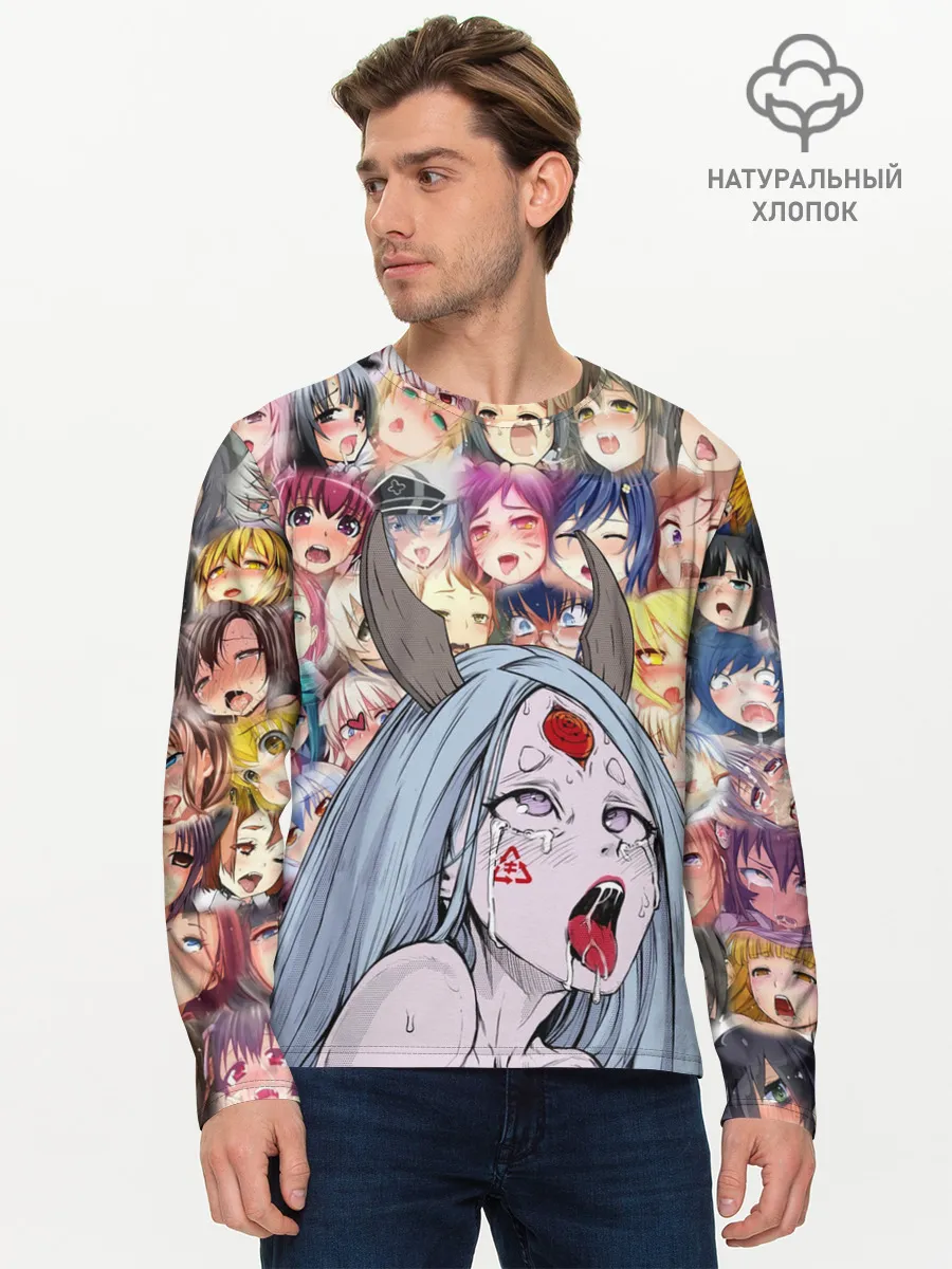 Мужской лонгслив базовый / KAGUYA AHEGAO | КАГУЯ АХЕГАО