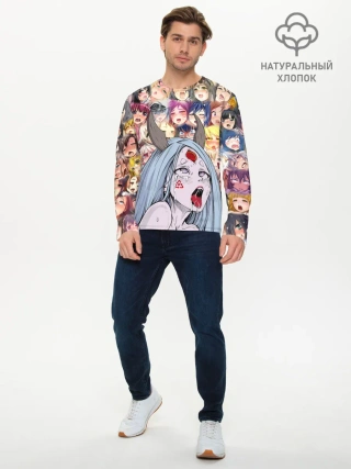 Мужской лонгслив базовый / KAGUYA AHEGAO | КАГУЯ АХЕГАО