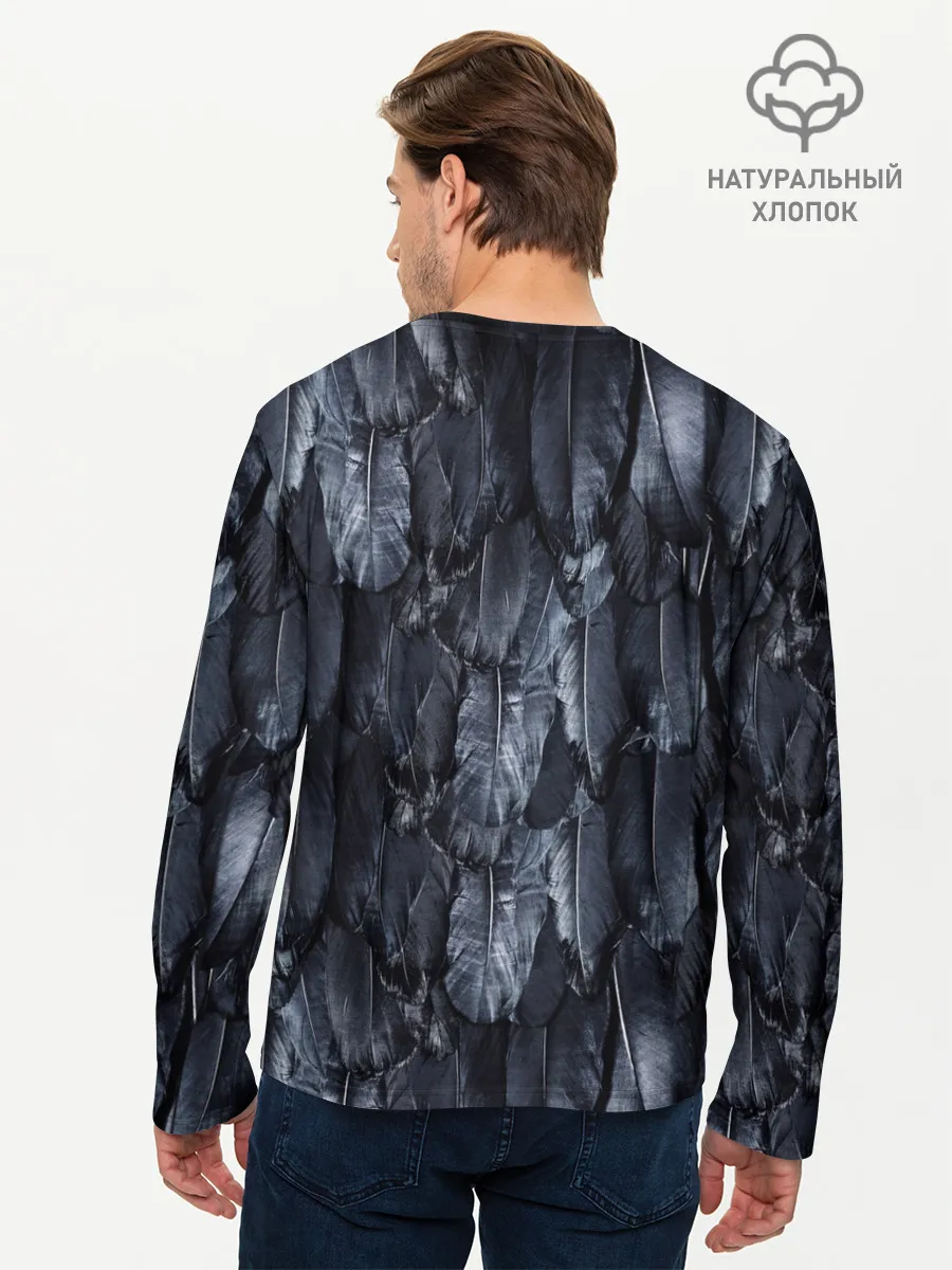 Мужской лонгслив базовый / Черный Ворон