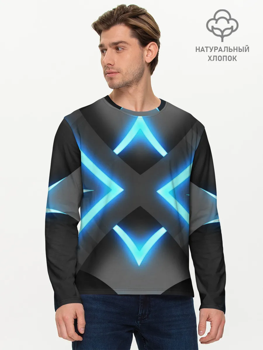 Мужской лонгслив базовый / НЕОНОВЫЕ СТРЕЛКИ 3D