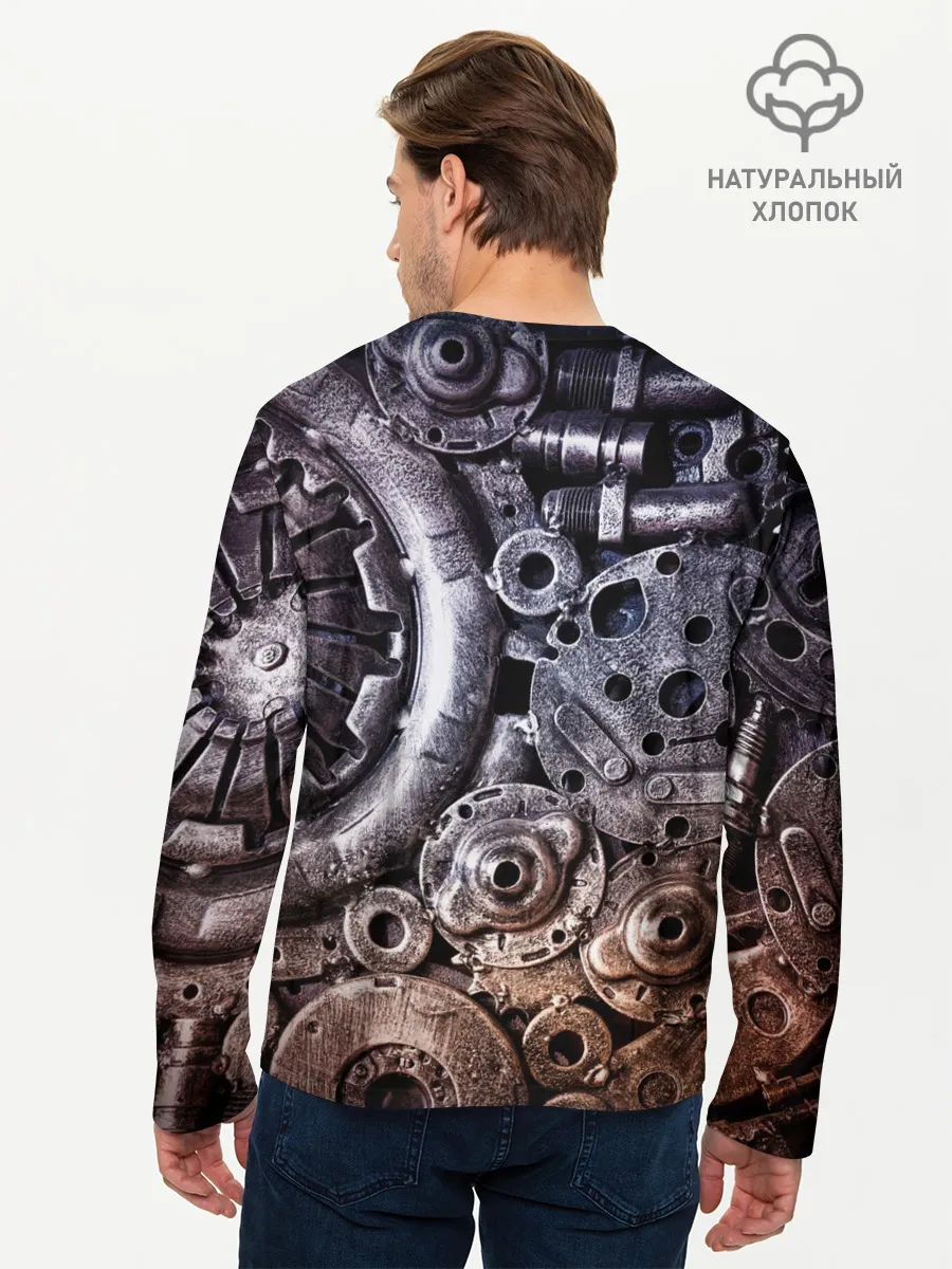 Мужской лонгслив базовый / СТИМПАНК | МЕТАЛ