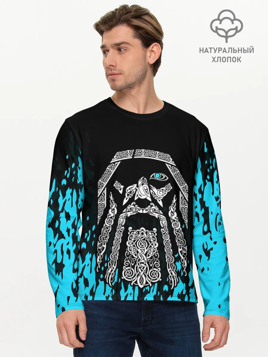 Мужской лонгслив базовый / БОГ ОДИН | Узорное лицо
