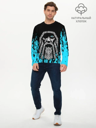 Мужской лонгслив базовый / БОГ ОДИН | Узорное лицо