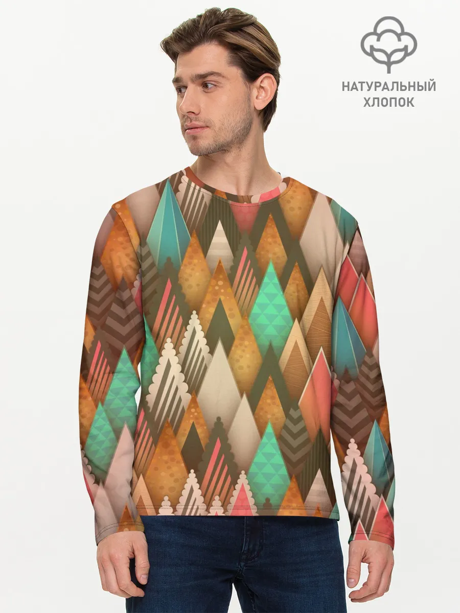 Мужской лонгслив базовый / Острые пики