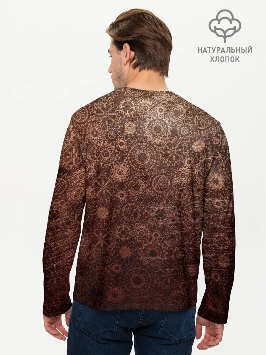 Мужской лонгслив базовый / Шестеренки