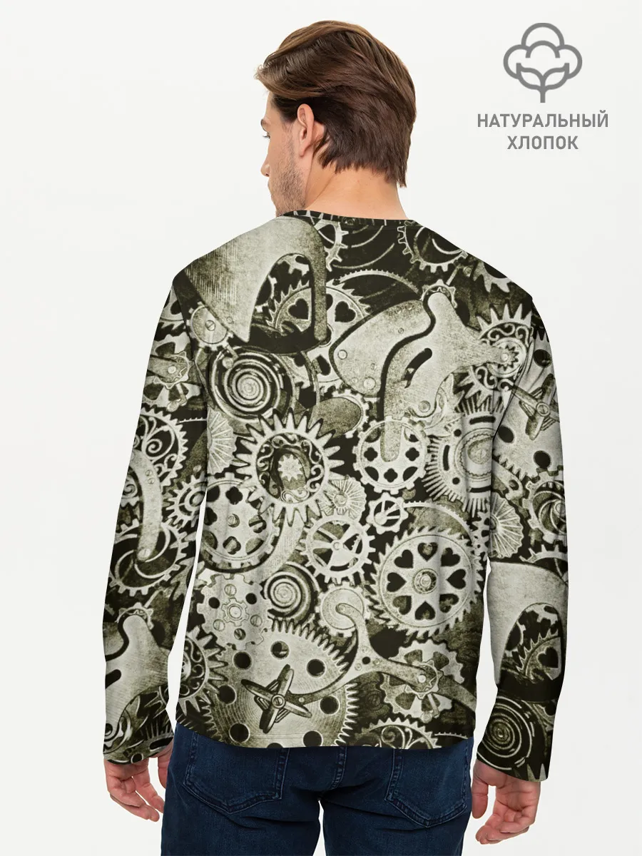 Мужской лонгслив базовый / Стимпанк Сова
