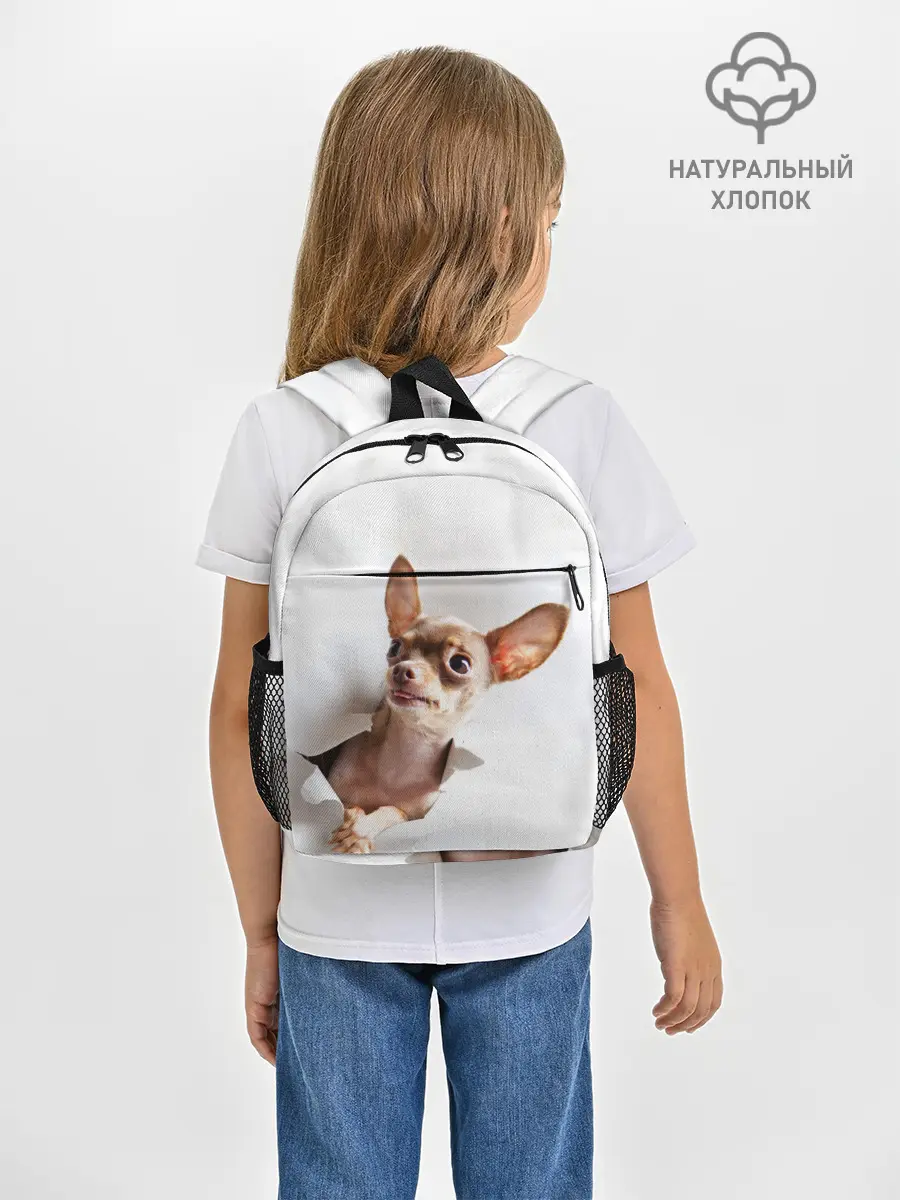 Рюкзак детский / Чихуахуа из бумаги вылазит