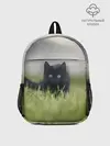 Рюкзак детский / черный кот на лугу