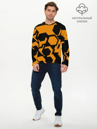 Мужской лонгслив базовый / КИБЕРПАНК, жёлтый