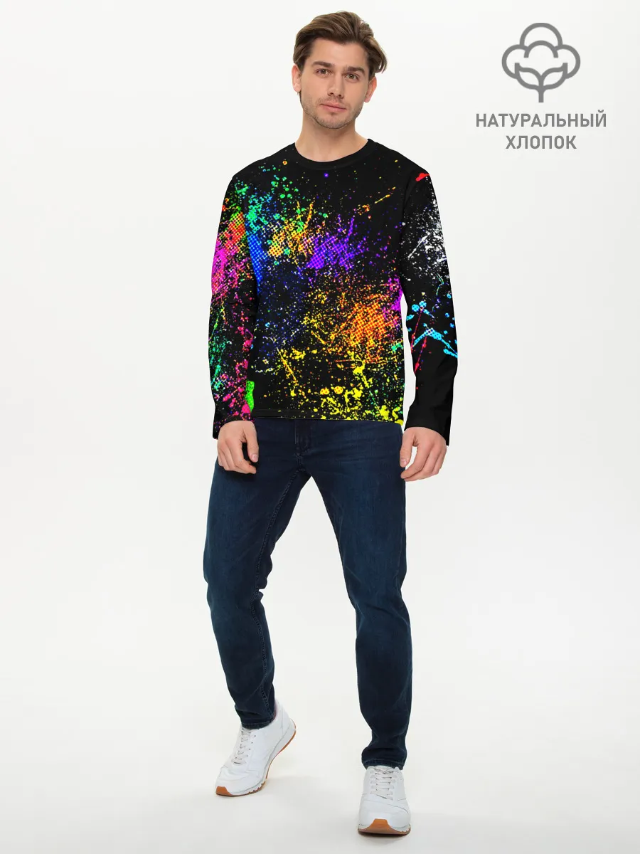 Мужской лонгслив базовый / БРЫЗКИ КРАСОК