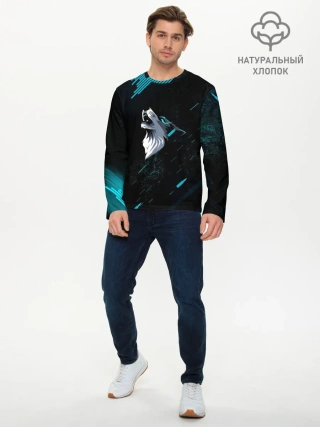Мужской лонгслив базовый / Sky Wolf