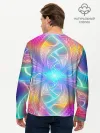 Мужской лонгслив базовый / Узоры / Абстракция /Неон