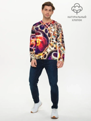 Мужской лонгслив базовый / Абстракция / Психоделика