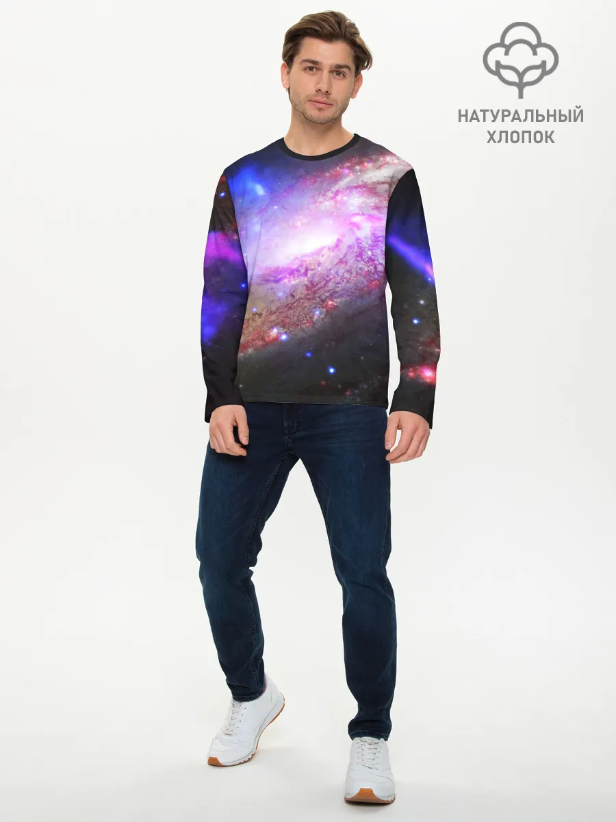 Мужской лонгслив базовый / Космическая спираль