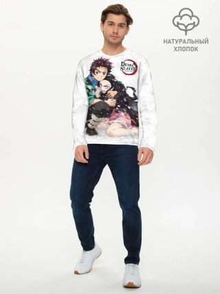 Мужской лонгслив базовый / Клинок, рассекающий демонов