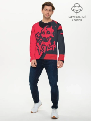 Мужской лонгслив базовый / KILLA красная